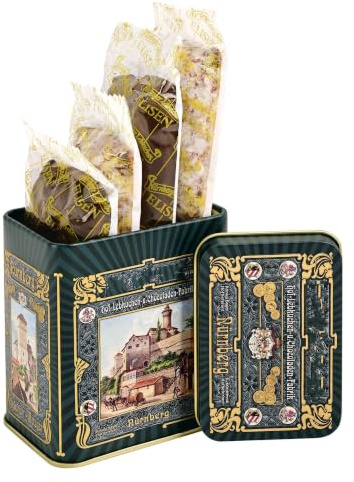 12x Geschenkdose mit Nürnberger Mini Elisen, je ca. 100 g | LEBKUCHEN WELT Gefüllt mit Elisen und weiteren Köstlichkeiten – Festliche Geschenkverpackung, ideal als Weihnachtspräsent