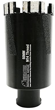SHDIATOOL Laser Welded Diamond Core Drill Bits Dia 50MM with M14 Thread for Hard Granite Marble Concrete
