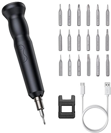 Ankilo Mini-Elektro-Schraubendreher, 21-in-1 Präzisions-Schraubendreher-Set mit 18 Bits und USB-Kabel, tragbares magnetisches Reparatur-Werkzeug-Set mit LED-Lichtern für Telefon, DIY, Basteln