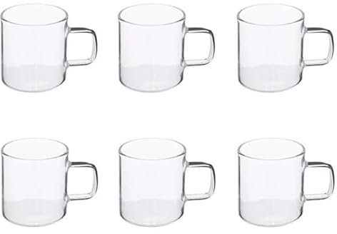 Paris Prix Secret de Gourmet - Lot de 6 Tasses à Café en Verre Mia 10cl Transparent