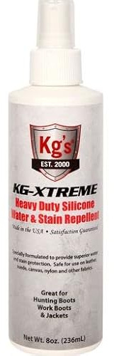 Kg's XTREME Heavy Duty Silicone Water and Stain Repellent Spray – Stain and Water Repellent for Leather, Suede, Canvas, Nylon, and More (8 Oz)