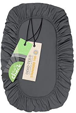 Emily´s Check Universal Spannbezug extra elastisch, 80 x 120 cm, Anthrazit | 97 % Baumwolle, 3 % Elasthan, Öko-Tex Standard 100, Rundumgummi, extrem dehnbar, passgenauer Sitz, formstabil, blickdicht