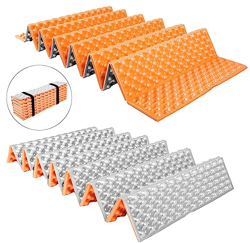 TIYURENER Closed Cell Foam Sleeping Pad,Folding Sleeping Pad Backpacking,Moisture-Proof Foldable Sleeping Pad, Lightweight,Sleeping Mat for Camping Hiking Backpacking Car Camping Mats (Orange)
