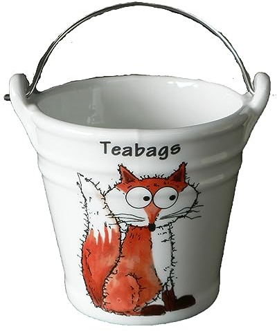 Fox design large bucket teabag tidy, porcelain bucket teabag tidy
