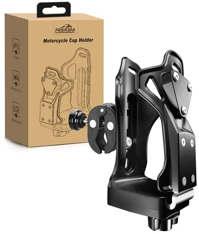 Frokom Motorrad-ATV-Getränkehalter, universeller Wasserflaschenhalter mit 1,3 cm - 4 cm Metallklemme, verbesserter Getränkehalter für Motorrad, Fahrrad, Kinderwagen, Rollstuhl, Golf, Schubwagen, Boot,