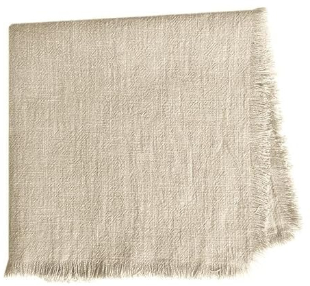 4 Stück Stoffservietten-Leinenservietten Boho Stoff Serviette aus Musslin Waschbare und Wiederverwendbare Tischservietten für Hotel,Mittagessen,Restaurant,Hochzeiten,Veranstaltungen Party -beige Weiß
