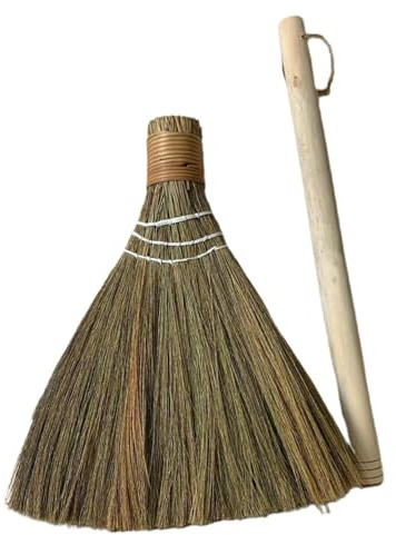 Alipis Balai Naturel en Paille TresséE À La Main avec Manche Amovible pour Nettoyage IntéRieur Et ExtéRieur Style Campagne Rustique 29 Pouces