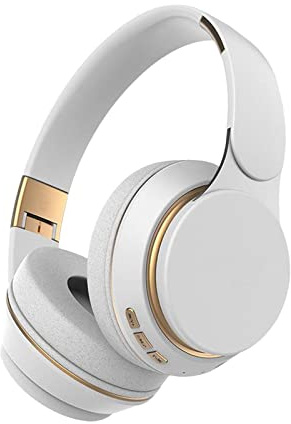 BaotyJie Casque Filaire écouteur Pliable avec Micro pour PC TV, Blanc