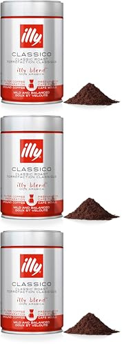 illy Classico Medium Roast Arabica Ground Coffee, 250g x3