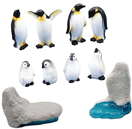 STOBAZA 10stücke Teiliges Pinguin Miniatur Figuren Aus Hochwertigem Harz Realistische Tiermodelle Detailreiche Mikro-Landschaft Deko Für Zuhause Büro Kinderzimmer Fördert Fantasie Und Farb