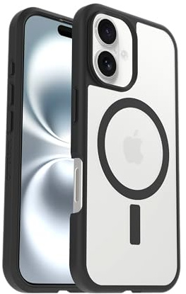 OtterBox React Series MagSafe Case for iPhone 16, Shockproof, Drop proof, Ultra-Slim, Protective Thin Case, Tested to Military Standard, Clear/Black