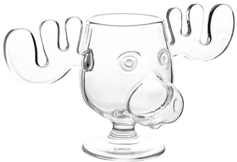 Generisch Moose Mug Elchglas Elchtasse, Glasmaterialien - Sicherheitsverpackungen, Elchbecher, Christmas Mug 200ML, Transparent Christmas Geschenk