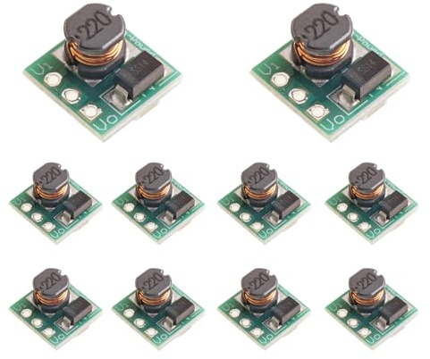 LAOMAO DC Boost Converter 1.5V 1.8V 2.5V 3V 3.3V 3.7V 4.2V su 5V Mini Step Up Trasduttore Modulo di alimentazione compatibile con Arduino, Raspberry Pi, Sensori elettronici (10 Pack)