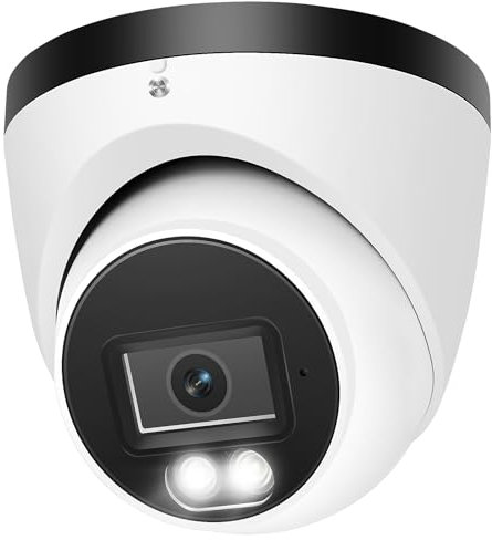 MWRCTV 4K Full Metal Case Security POE CCTV Camera,Smart Dual Lights PoE Camera Outdoor Indoor,2.8mm 110°Wide Angle Lens,AI Human Detection,Color Night Vision,Built-in Mic,IP67 for NVR/RTSP