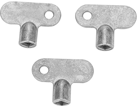 Angoily Plumbing Wrench and Lock Faucet Radiator Bleeding Socket Keys 3pcs Zinc Alloy and Air Vent Tap Maintenance Compatible with Most Radiator Bleed Valves for DIY Tasks