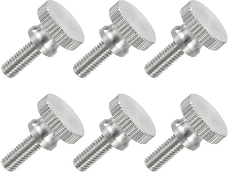 sourcing map 6 tornillos M4 x 12 mm de cabeza plana moleteada, acero inoxidable 304 totalmente roscado, tornillos de tornillo de pulgar para iluminación de electrodomésticos, equipos electrónicos