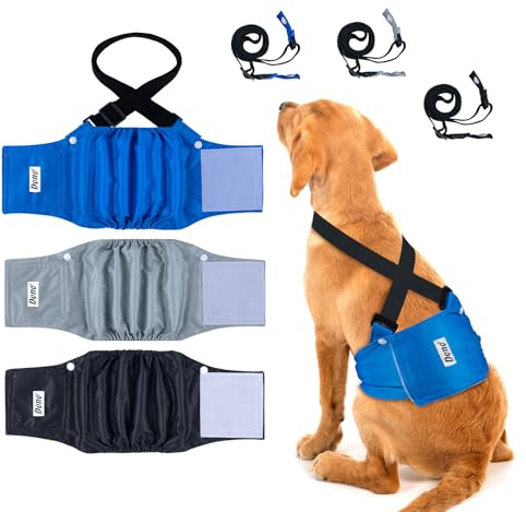 Dono Wiederverwendbar Hundewindeln für Rüden, Hunde Windeln, Rüdenwindeln, waschbare Windeln für Hunde, super saugfähige Rüdebinde für Inkontinenz, Reisen, Markierungsprobleme, XS, S, M, L, XL, XXL