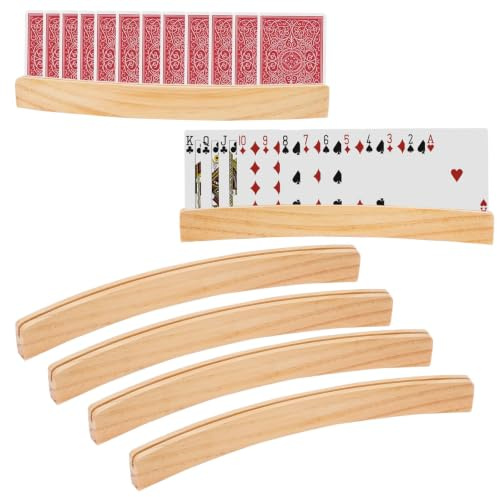 X-BLTU 6 Stück Holz Kartenhalter, 33cm Card Holder für Kartenspiel