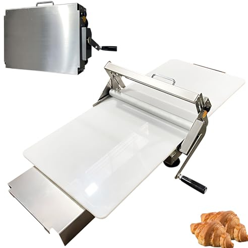 CIELOBLOEN Laminoir à Pizza Pliable & Machine à Pâtes Fraîches Professionnelle - Manuel en Acier INOX, Épaisseur Réglable 3-25mm pour Restaurants et Maison