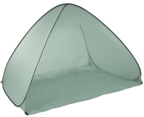 BURI Pop Up Strandmuschel für 2 Personen | Automatisches Wurfzelt mit UV-Schutz | Strandzelt 200x125x110 cm | Tragbares Zelt für Strand, Garten, Camping | Windschutz, Sichtschutz (Grün)