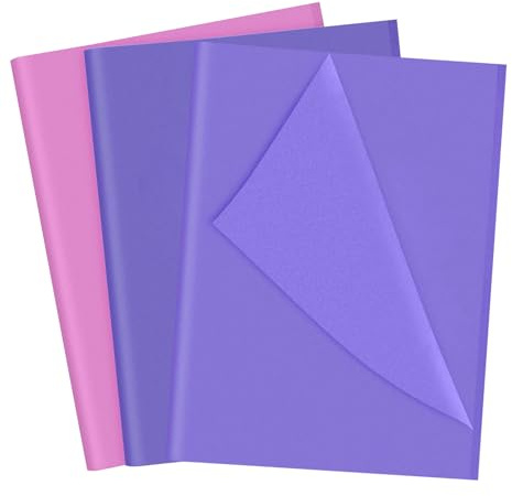 Seidenpapier Verpackungsmaterial 90 Blatt Tissue Paper 50 x 35cm Lila Seidenpapier Papier Bulk zum Verpacken Geschenktüten