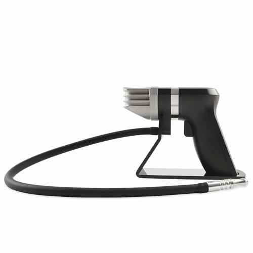 Pistola affumicatrice portatile con lunghezza 162 mm e alimentazione a batteria, funzionamento One-Touch per affumicatura a freddo, include contenitore per trucioli di legno e ugello regolabile