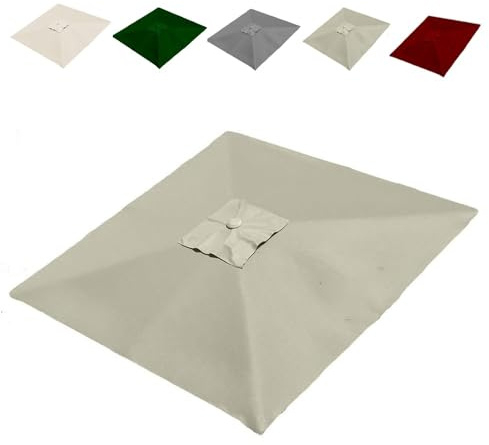 Copertura di ricambio per ombrelloni a sbalzo da 2,3 x 2,4 m, 3,4 x 2,4 m, 3,4 x 3,5 m, copertura quadrata e rettangolare, 8 stecche per ombrelloni da mercato, in tessuto resistente, soluzione