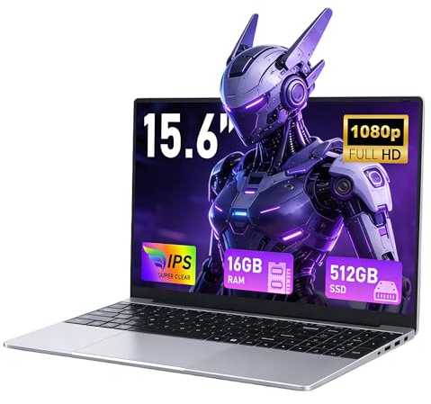 FUNYET 2026 Ordinateur Portable,15.6 Pc Portable 2 Cœurs 16Go RAM 512Go SSD Extension TF 1To,(Processeur 6Y30, 5000mAh),IPS 1920×1080 Win 11 Pro Laptop avec HDMI, USB3.0, WiFi5, BT4.2, Clavier QWERTY