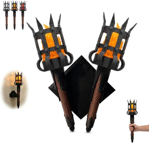 Genérico Aplique de pared LED con forma de antorcha medieval (2Pcs 03#)