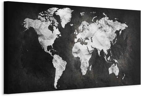 murando - Quadro Mappamondo 120x40 cm 1 Pezzo Stampa su Tela Strutturata XXL Quadri Moderni Murale Arte Moderno Grafica Decorazioni da Parete Pittura Immagini Decori Mappa Astratto k-A-0297-b-a
