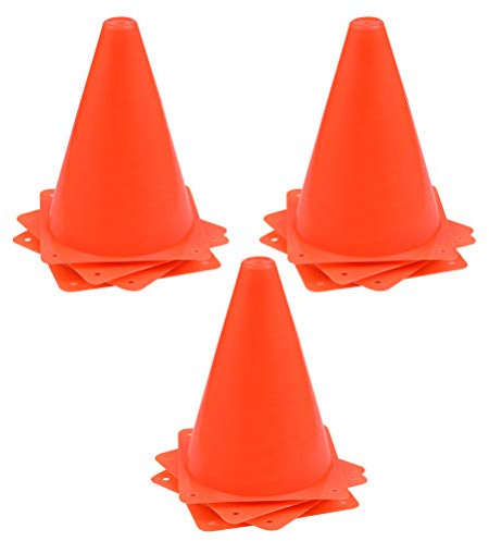 BUYGOO 12PCS Markierungskegel, 18cm Markierungskegel Fussball, Sport Kegel Space Marker, Fussball Hütchen, Pylonen Bunt, Slalom Hütchen, Verkehrshütchen für Fußball Sport Reitsport & Hund Training