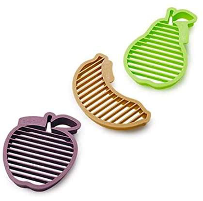 Betty Bossi Jalousie-Ausstecher für Früchte | 3er-Set Apfel, Banane und Birne | Kunststoff | Spülmaschinengeeignet