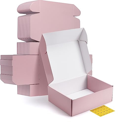 HORLIMER 12x9x4 inches Shipping Boxes Set of 20, Pink Medium Corrugated Cardboard Gift Mailer Box