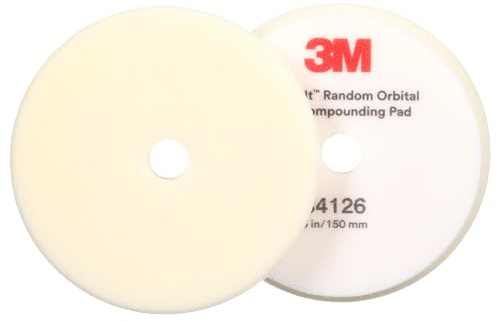 3M Perfect-It fast polerskumdyna för excenterpoleringsmaskin, vit, 150 mm (6 tum), 34126, 2 kuddar per förpackning