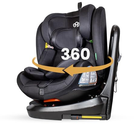 MEIN I-Size Seggiolino Auto 0-36 kg Isofix per 40-150 cm Seggiolino Auto Girevole a 360° con Seduta Reclinabile e Cintura di Sicurezza 5 Punti Gruppo 0+ 1/2/3 ca. 0-12 anni