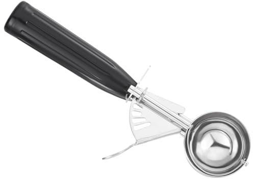 PATIKIL Cucharón para Helado de 1 Onza con Gatillo, Cucharón de Acero Inoxidable para Porcionar Masa de Galletas y Batidos de Cupcakes, Negro