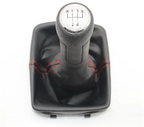 Schaltknauf Für VW Für Polo 9N 9N2 Für GTI 2002 2003 2004 2005 2006 2007 2008 2009 2010 Auto 5 Gang Schaltknauf Gaitor Ledermanschette Auto Schaltknauf Kopf