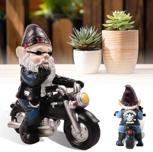 LIHIQIYA Statua di Gnomo da Giardino Esterno, Statua Nani da Giardino in Poliresina, Ornamento da Giardino in Resina Impermeabile da Giardino, Statuette Nani Statua, Regali di Natale Compleanno Uomo