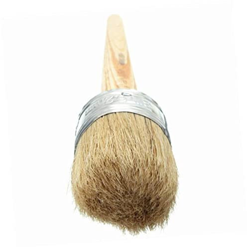 Veemoon Paint Wax Brush with Natural Bristles 50mm Round Paint Brush for Furniture Waxing and Stenciling Home Decor Woodworking