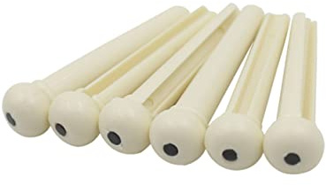 Gitarren Saitenwirbel für Akustikgitarre Weiß Kunststoff | Ersatzteile für Eingelassene Saiten, Messingstift Format, 6 Stück-pack, für Sammlungen, Tragbar