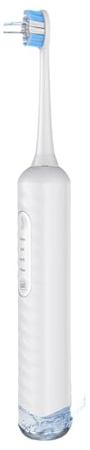 Electric Toothbrush with Water Flosser - 2 in 1 Teeth Cleaning Kit, Electric Toothbrush and flosser Combo, Toothbrush with 3 Cleaning Modes, Portable Water flosser Design for Home & Travel (White)