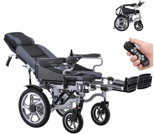 Juodkeo Sedile a rotelle elettrico regolabile heavy-duty per adulti - Motore 500W super potenza all-terrain, schienale e pedale regolabili per senior - Autonomia 20 miglia