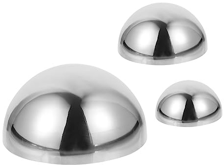 GARIOUANS 3piezas Bolas Decorativas Huecas De Acero Inoxidable De Medias Esferas Pulidas con Espejo para Jardín y Hogar y Resistente y Brillante