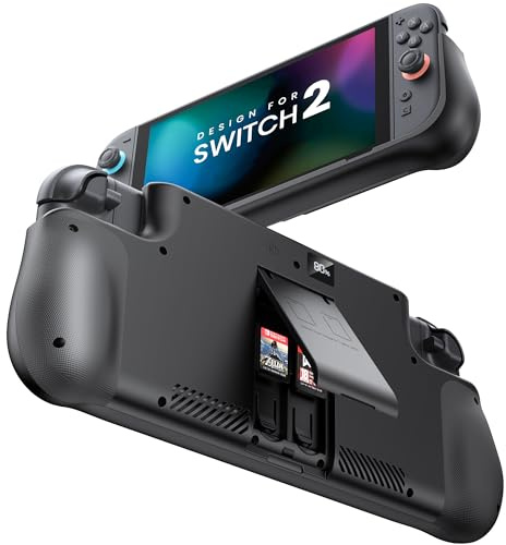 GagaKing Battery Case for Nintendo Switch 2 (2025), 10000mAh Power Bank Support PD/QC Fast Charging, LED Display, USB-C Ports, 2 Game Card Slots & Kickstand