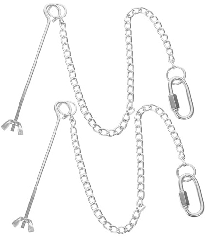 TOYANDONA Mangeoire à Oiseaux Fourchette à Fruits en Acier Inoxydable Suspendue Argenté Facile à Utiliser 2pcs et Offrant Assez D'espace pour Nourriture pour Cage à Oiseaux