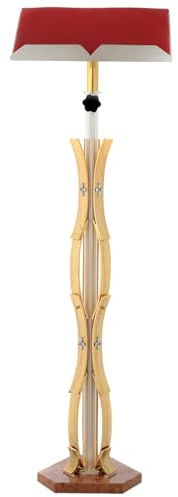 Stem Lectern with Curved Shape in Gold Brass