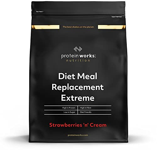 THE PROTEIN WORKS Sustitutivo de Comidas Extreme | Fresas Con Nata | Comida Nutricionalmente Completa | Vitaminas Potenciadoras del Sistema Inmune | 2kg