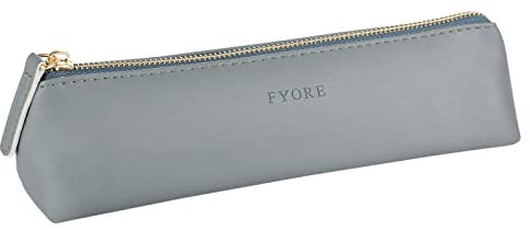 Fyore Federmäppchen, Leder Federmäppchen Kleine Stifteetui Wasserdicht Stiftebox für Schule Universität Kosmetik Make up (Blau)
