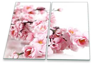 Herdabdeckplatte Abdeckung Ceranfeld Abdeckplatte Schneidebrett 2-Teilig 60x52 Kirchblütenbaum Rosa Spritzschutz Glasplatte Ceranfeldabdeckung Herdschutz Sicherheitsglas Glasschneidebrett 2x30x52