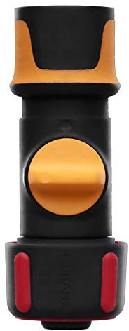 Fiskars Schlauchanschluss, Mit ON/OFF-Ventil, SoftGrip-Kontaktpunkte, Universalgröße, Ø 1,9 cm (3/4''), 80 g, Schwarz/Orange/Rot, 1027087